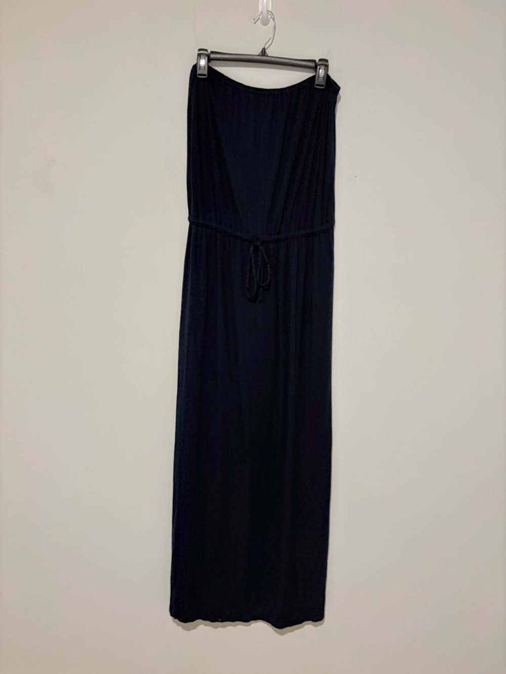 J. Crew‎ Strapless Modal Maxi Stretch Dress Pockets Navy Blue size medium